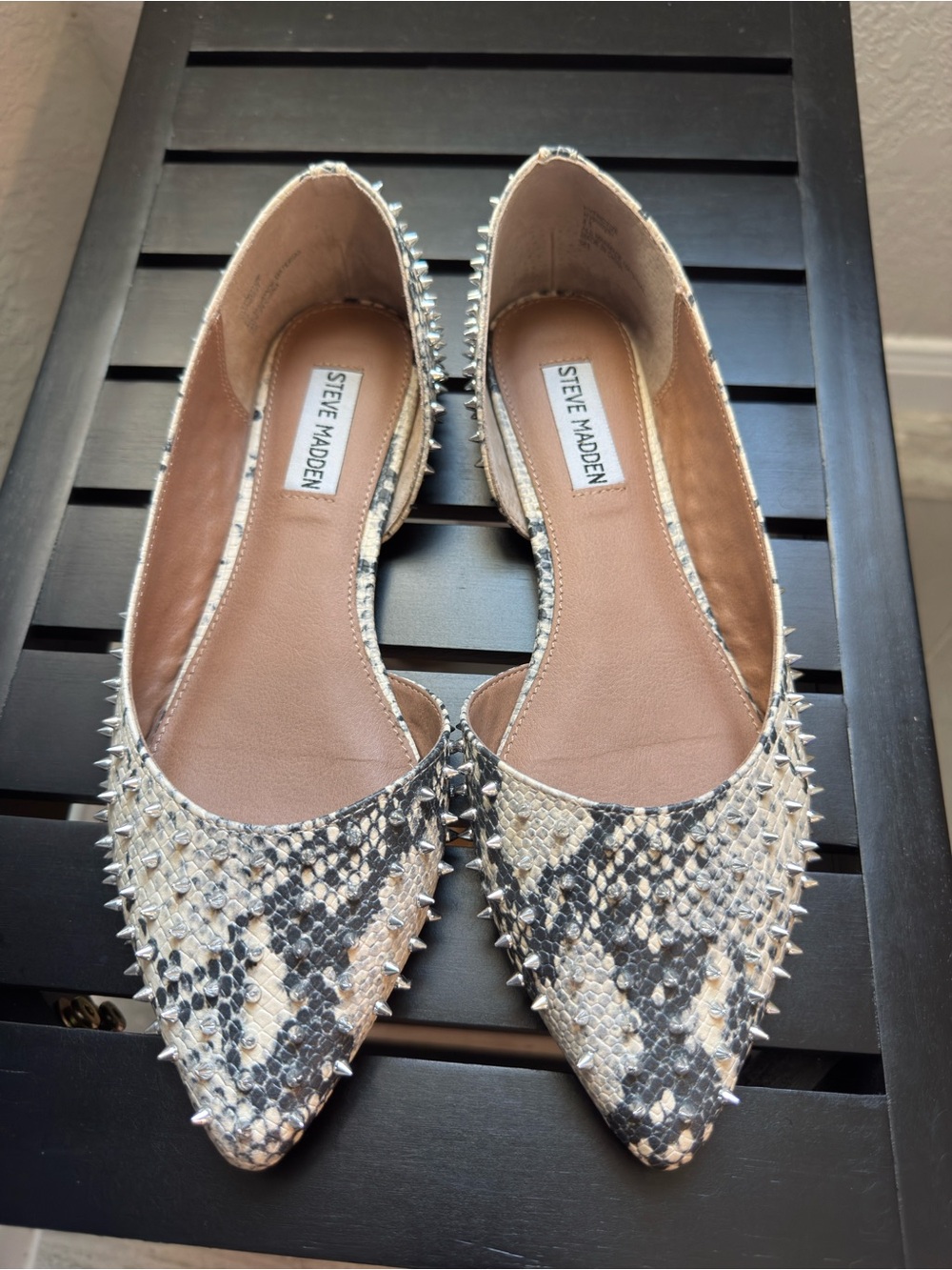 Steve Madden Studded Pointed Toe D’Orsay Flats Women’s Size 8.5